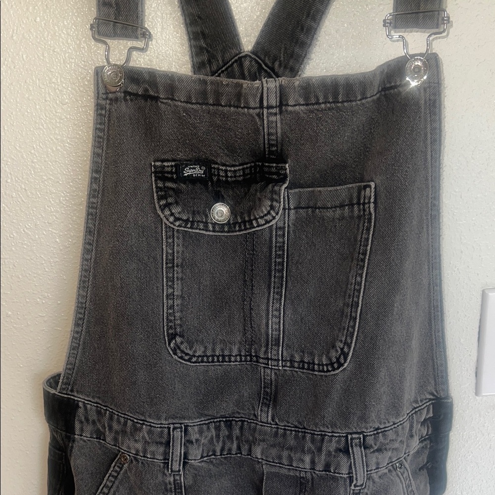 Superdry Black Denim Overalls Size 10 - Picture 3 of 8